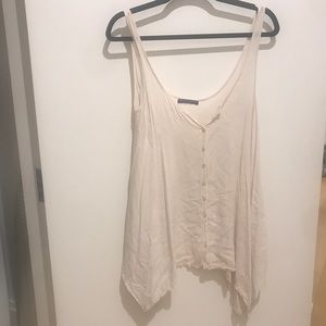 Brandy Melville Off White Flowy button down top